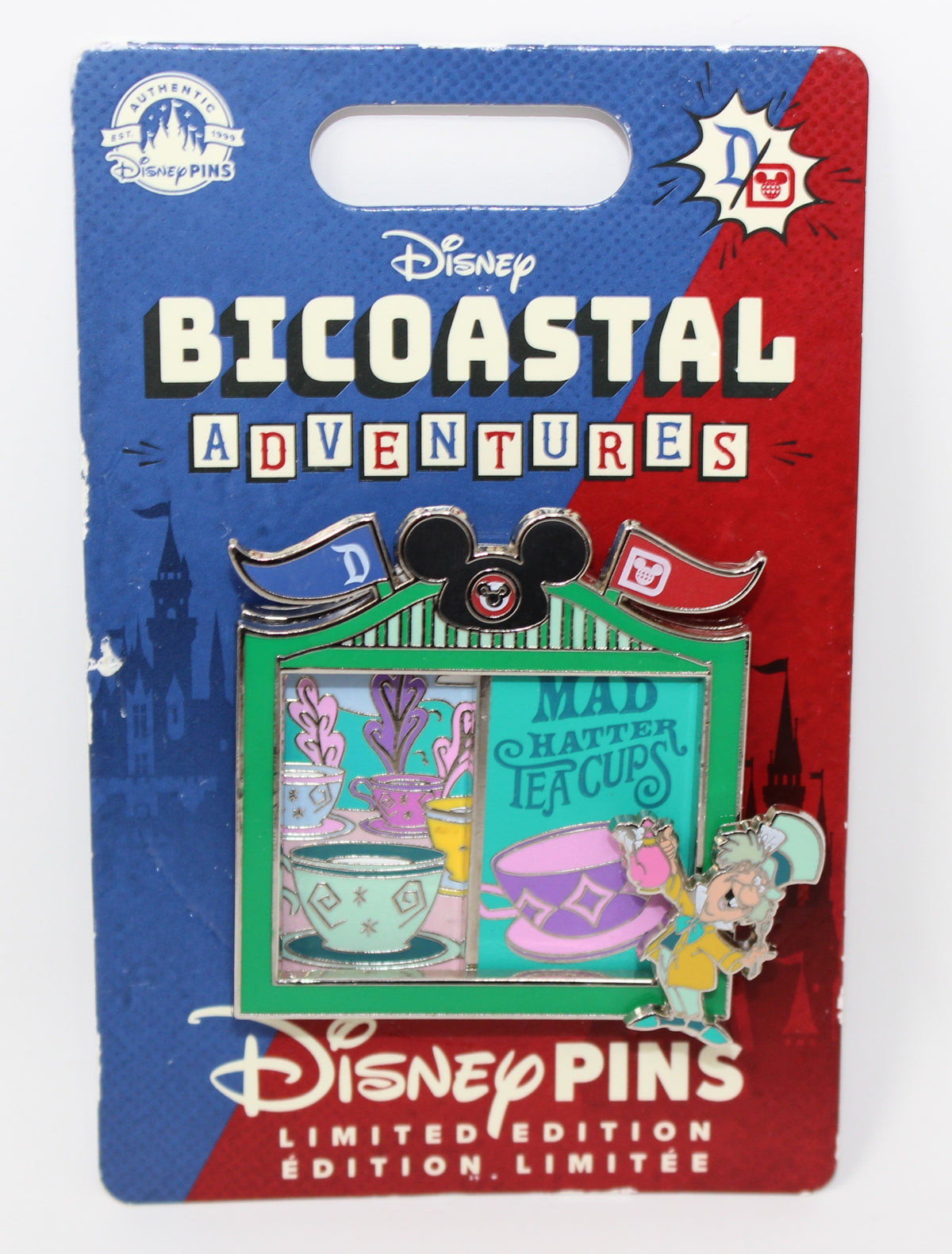 Mad Hatter Teacups Bicoastal Adventures Disney Pin