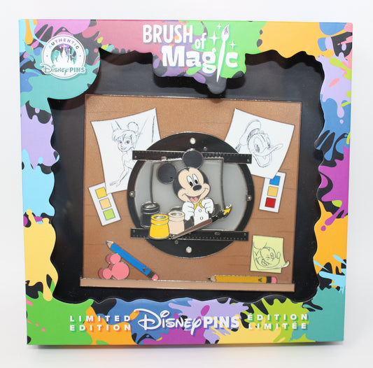 Mickey Mouse Animator's Desk Brush of Magic Limited Edition Jumbo Disney Pin