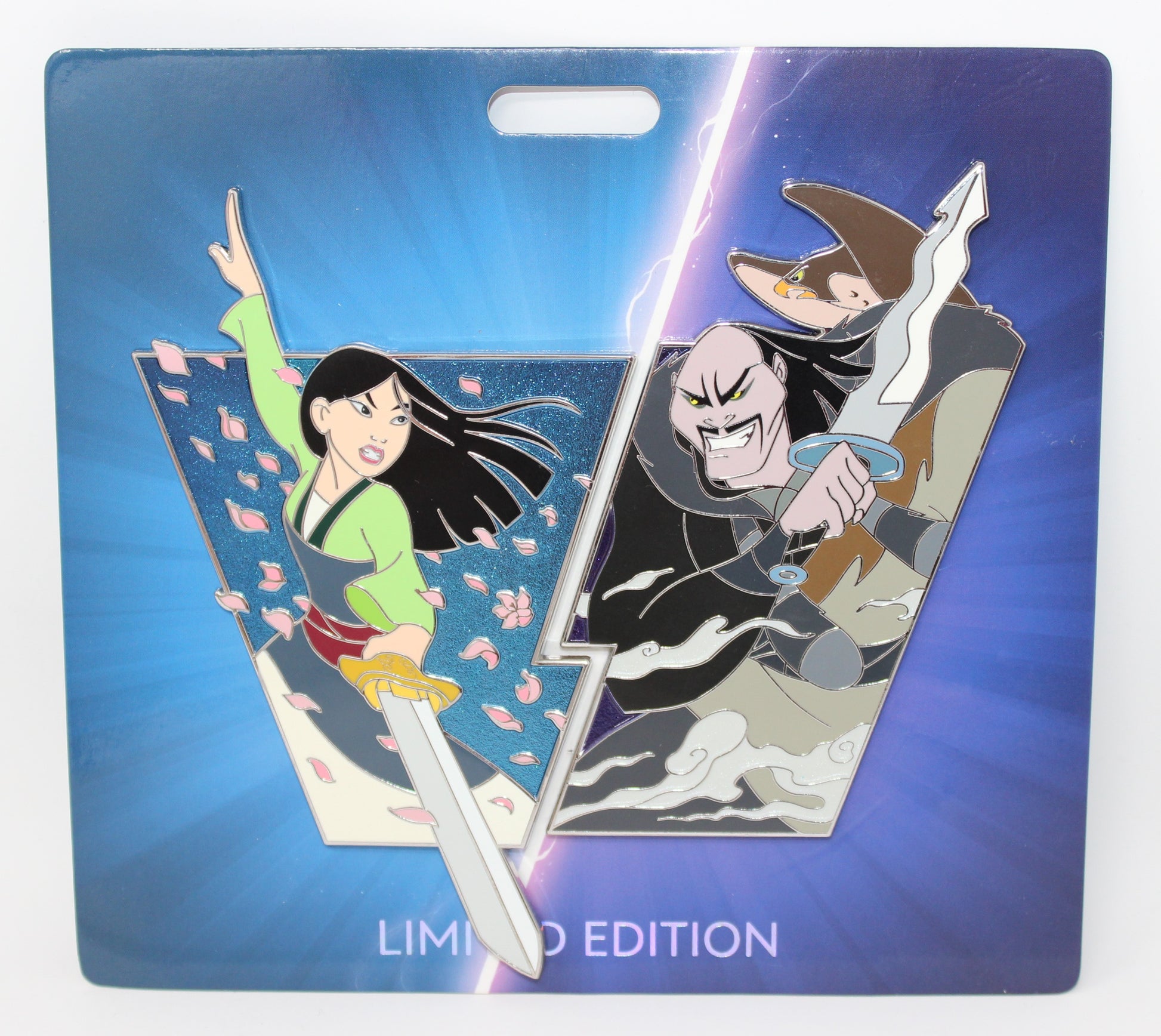 Mulan vs. Shan Yu WDI D23 Expo 2024 Heroes vs. Villains Disney Pin Set