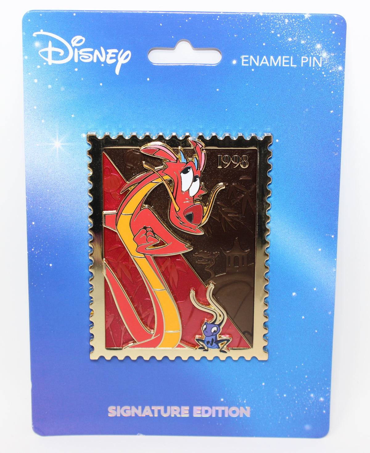 Mushu & Cri-Kee Royal Stamps Pink a la Mode Disney Pin