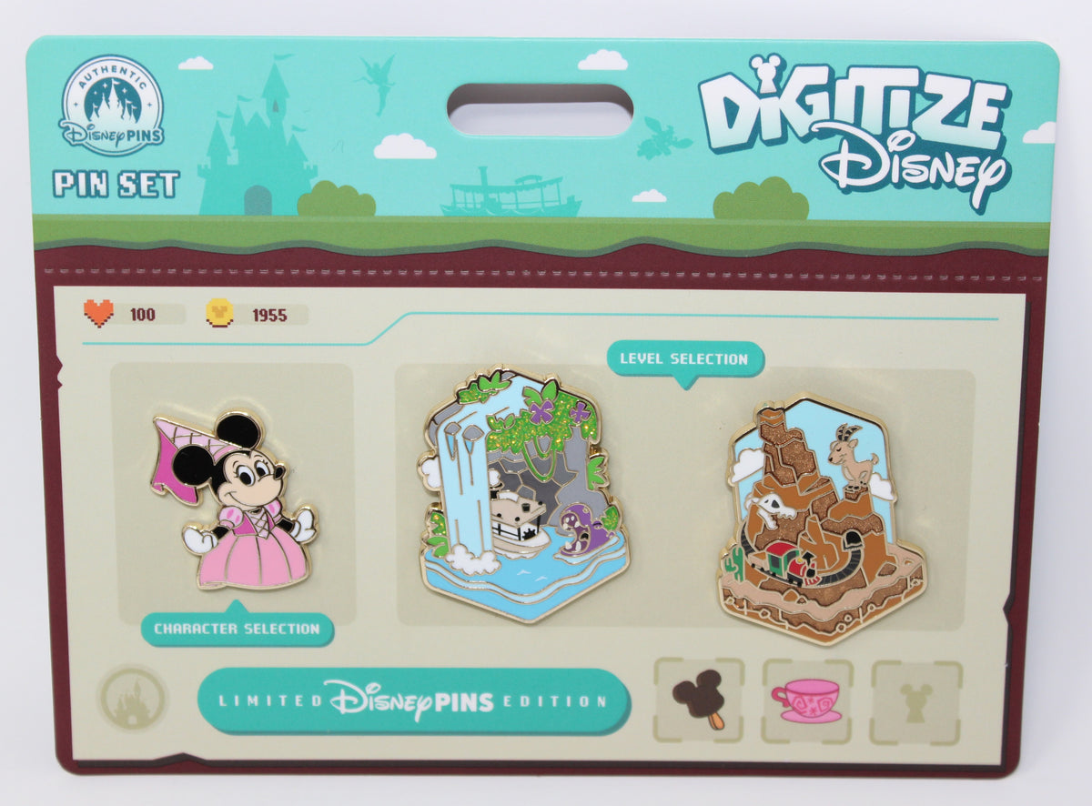 Princess Minnie Jungle Cruise & Big Thunder Mountain Disneyland Digitize Disney Pin Set