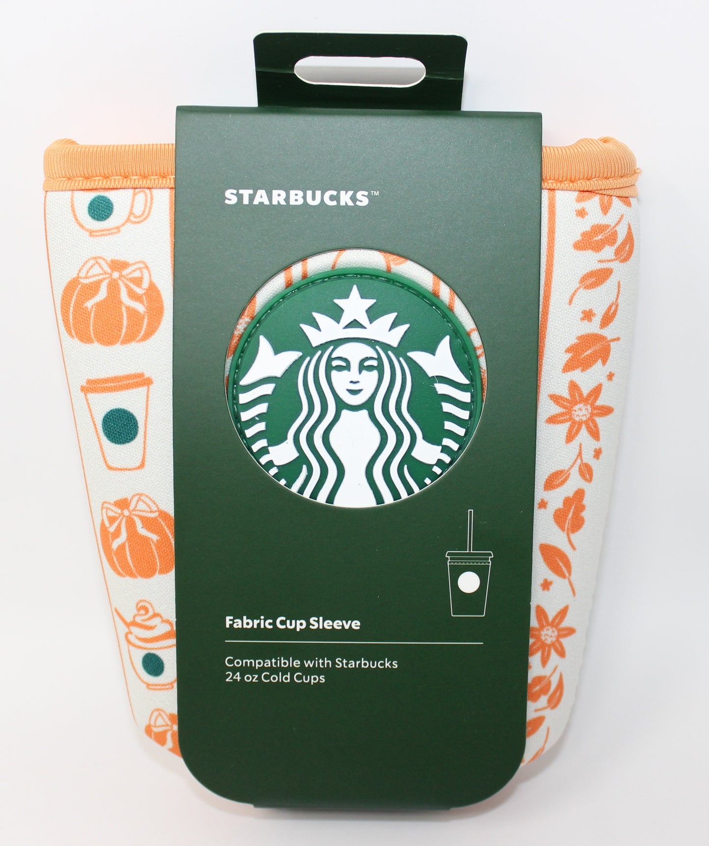 Pumpkin Spice Starbucks Fabric Cup Sleeve for 24 oz Cold Cups