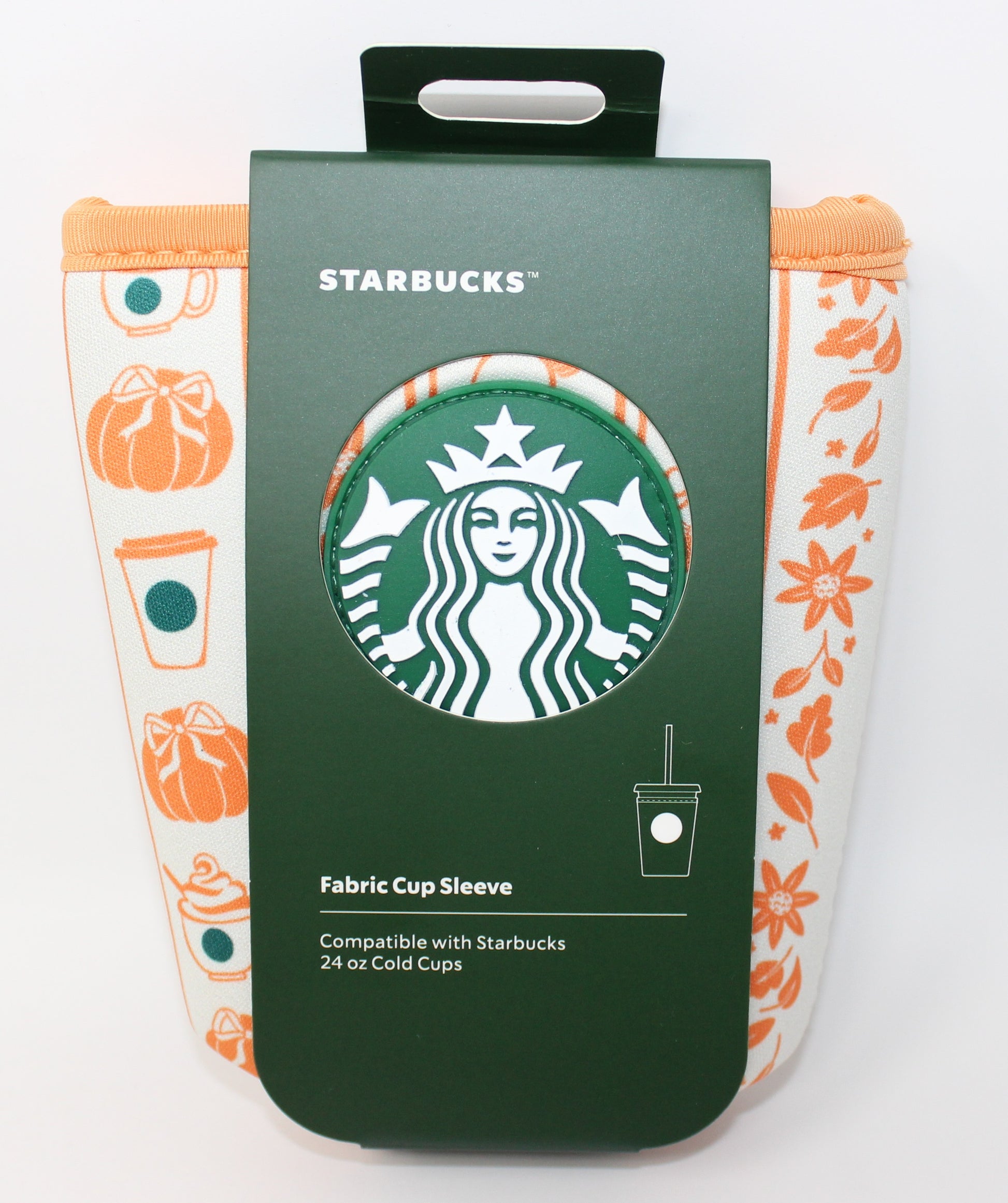 Pumpkin Spice Starbucks Fabric Cup Sleeve for 24 oz Cold Cups