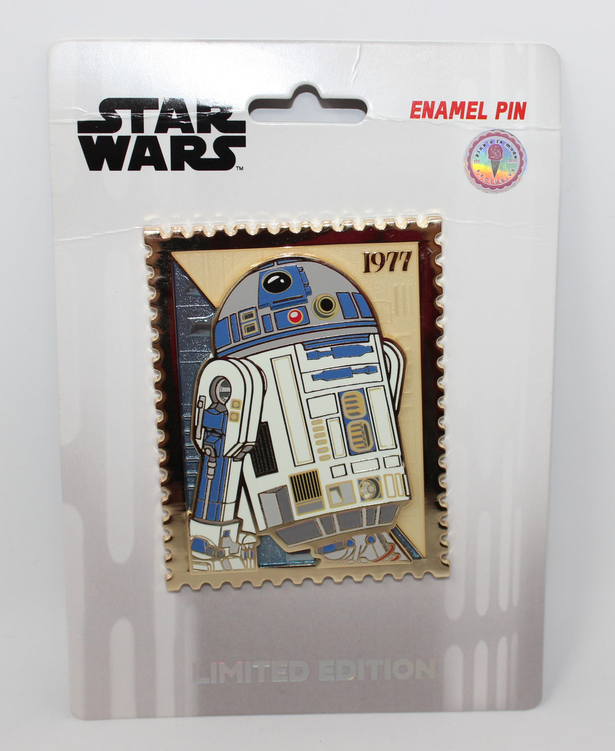 R2-D2 Royal Stamps Pink a la Mode Signature Edition Disney Pin