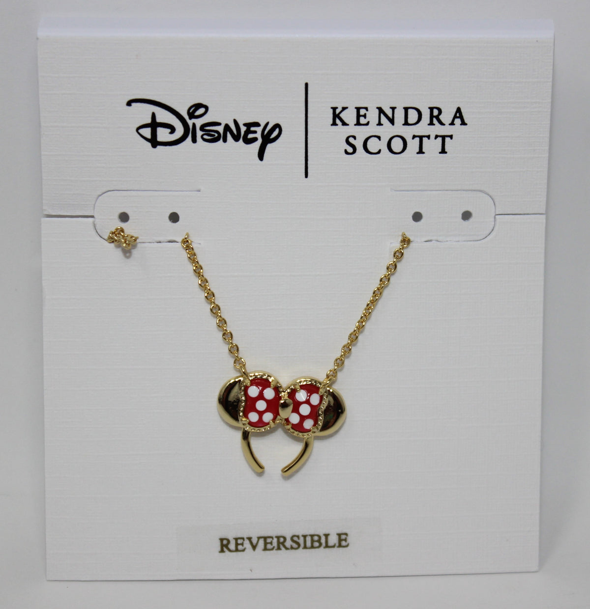 Red & White Minnie Mouse Ears Headband Kendra Scott Necklace