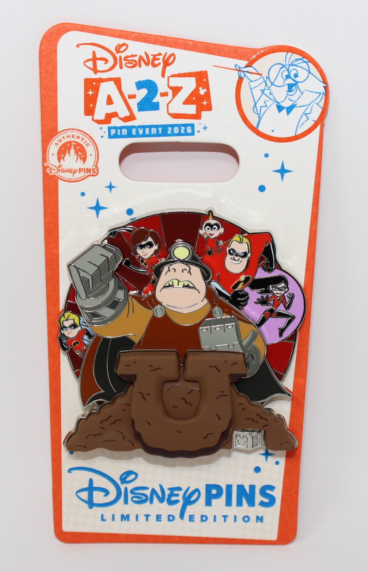 U for Underminer Alphabet Collection A-2-Z Disney Pin