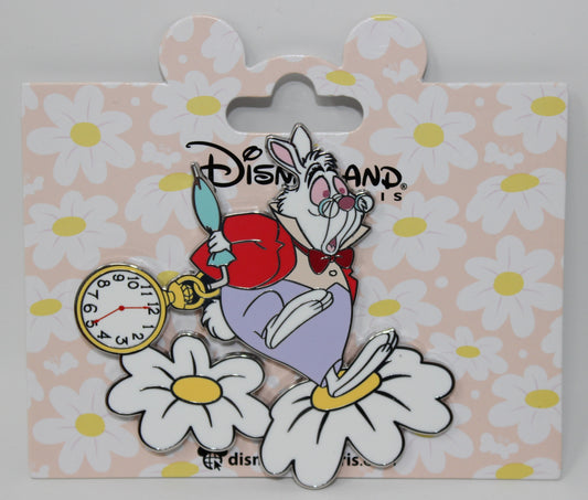 White Rabbit with Flowers Alice in Wonderland Disneyland Paris Pin