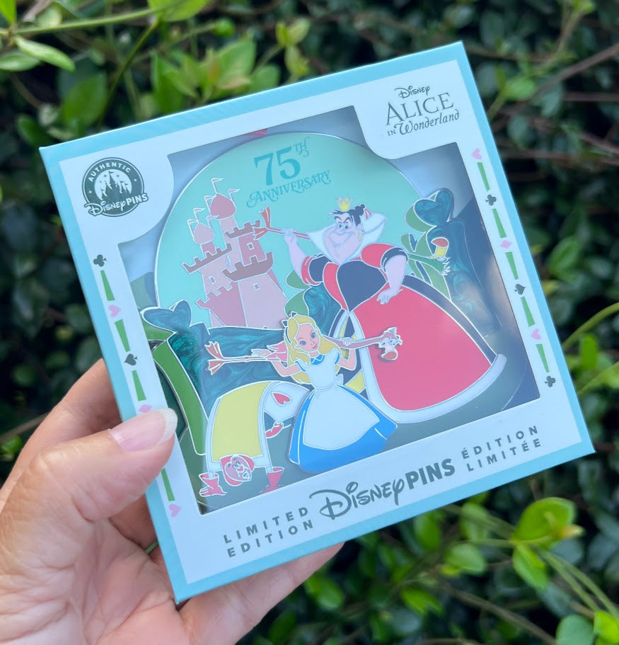 Alice & Queen of Hearts Alice in Wonderland 75th Anniversary Jumbo Disney Pin
