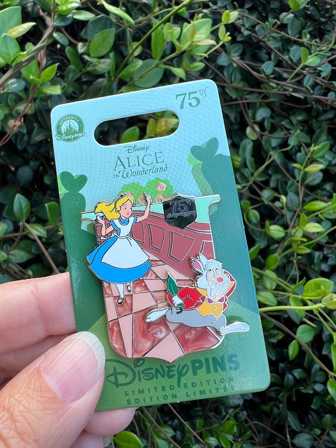 Alice & White Rabbit Alice in Wonderland 75th Anniversary Disney Pin