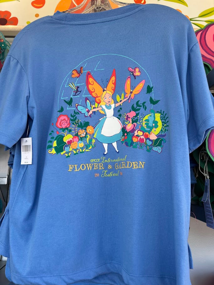 Alice in Wonderland 2026 Epcot Flower & Garden Festival Adult T-Shirt