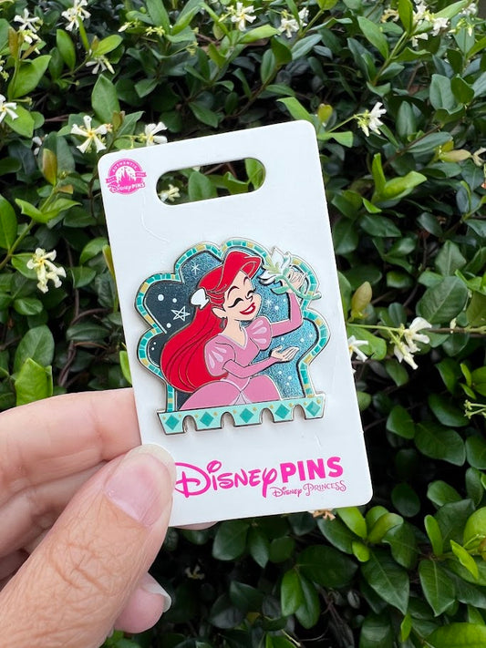 Ariel with Flower Disney Pin
