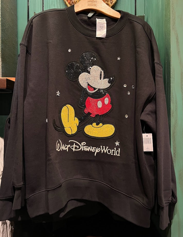 Beaded Mickey Mouse Walt Disney World Adult Sweatshirt
