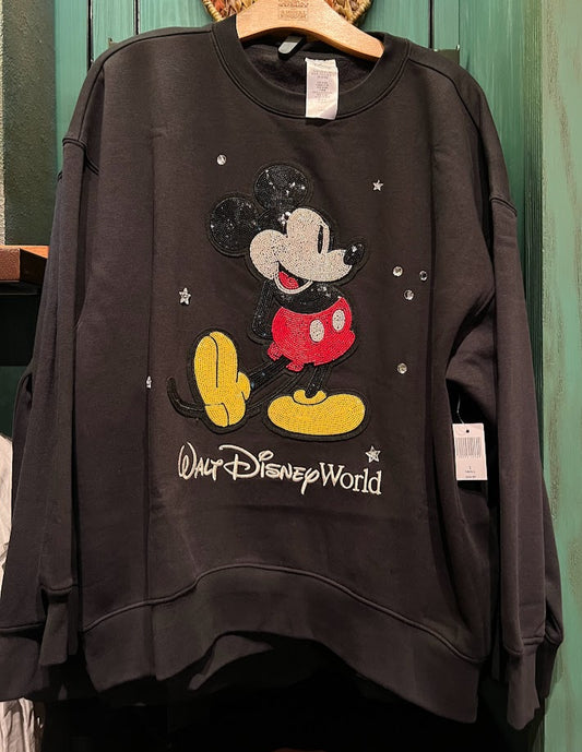 Beaded Mickey Mouse Walt Disney World Adult Sweatshirt