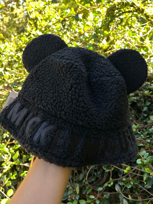 Black Sherpa Mickey Mouse Bucket Hat