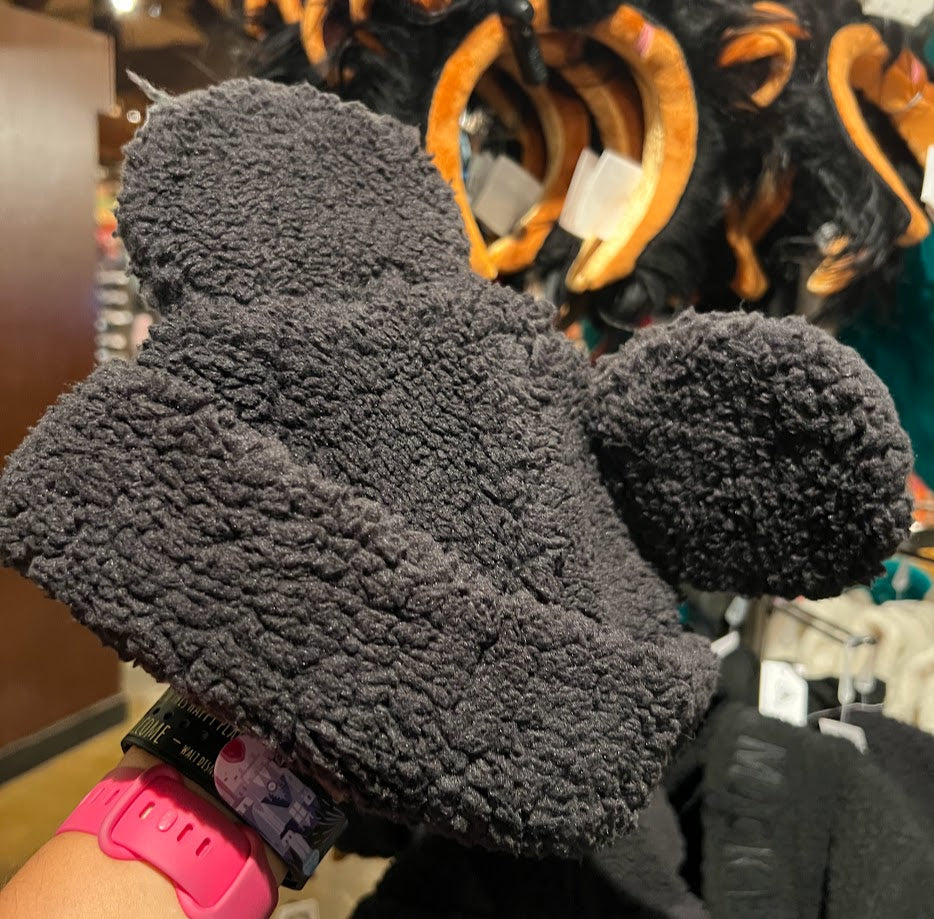 Black Sherpa Mickey Mouse Beanie