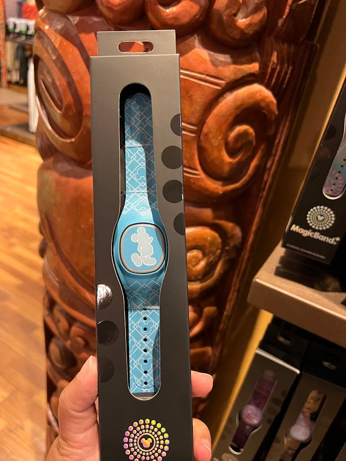 Mickey Mouse Blue Argyle Pattern Disney MagicBand+