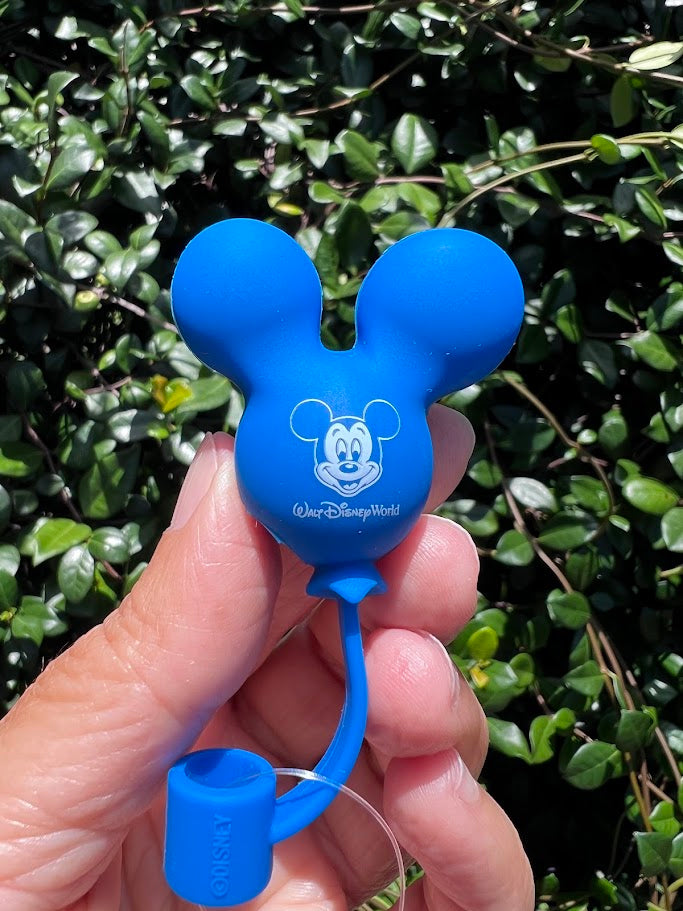 Blue Mickey Mouse Walt Disney World Balloon Straw Topper
