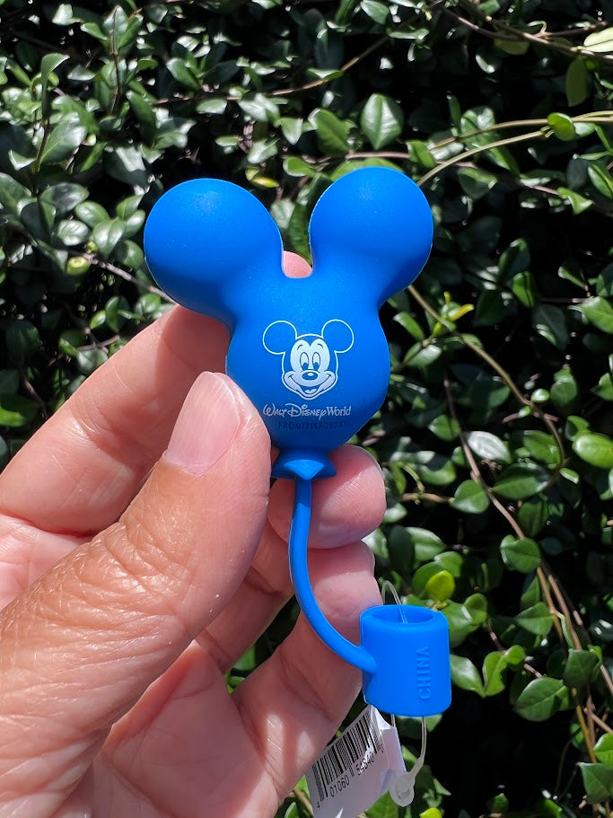 Blue Mickey Mouse Walt Disney World Balloon Straw Topper