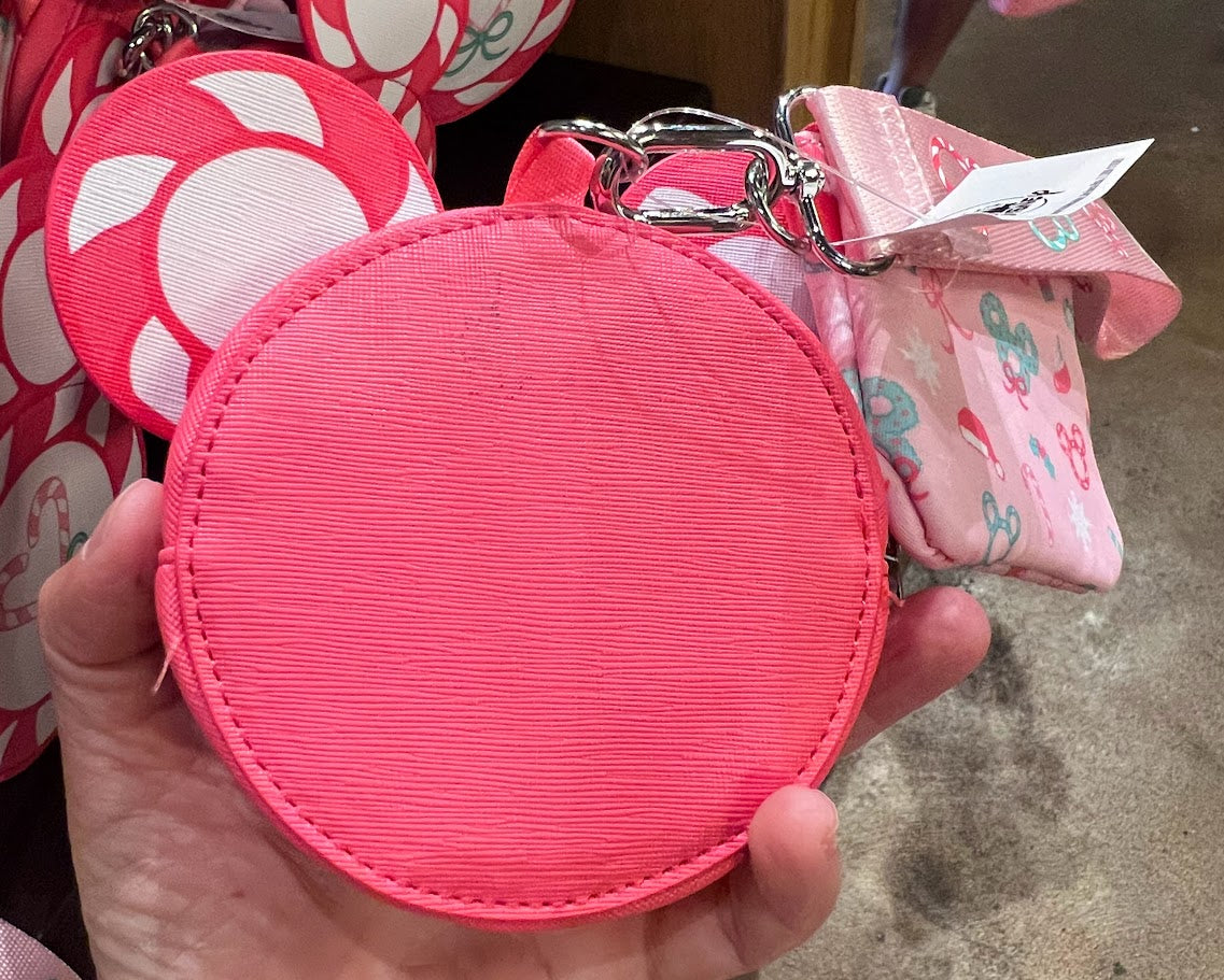 Pink Candy Cane Mickey Icon Christmas Wristlet Wallet