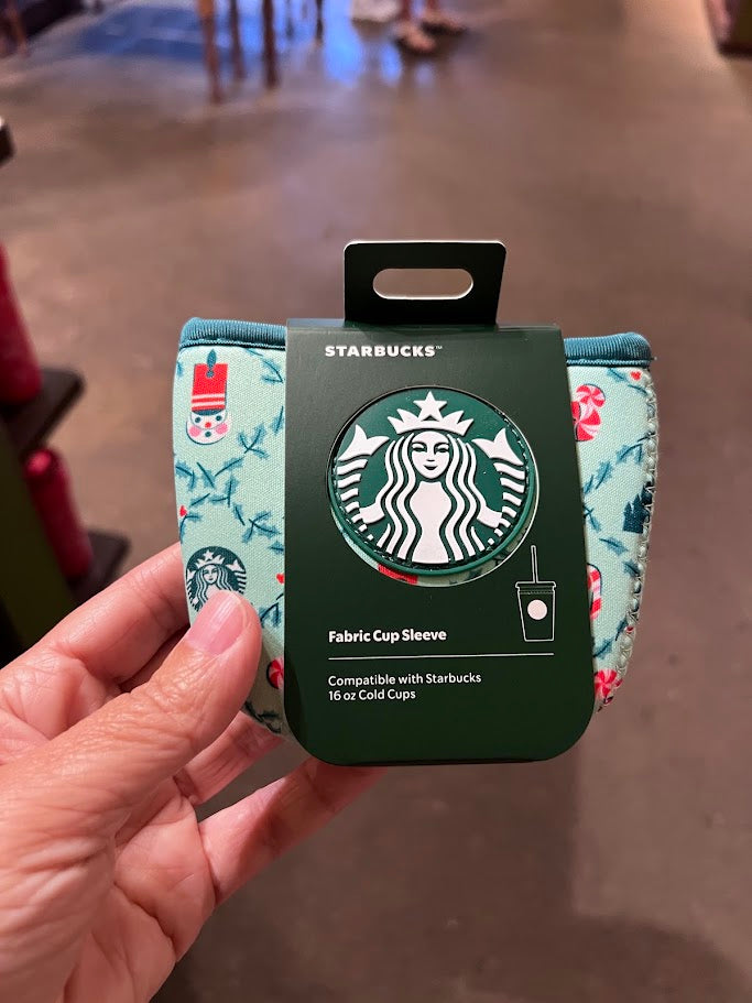 Mint to be at the Merriest Place on Earth Starbucks Fabric Cup Sleeve for 16 oz Cold Cups