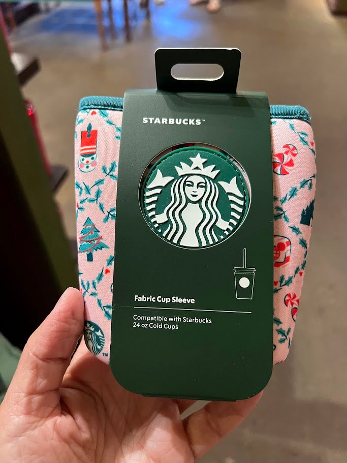 Mint to be at the Merriest Place on Earth Starbucks Fabric Cup Sleeve for 24 oz Cold Cups