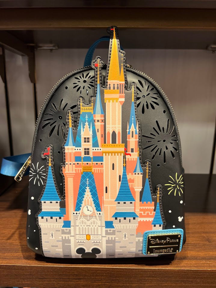 Cinderella Castle Fireworks Light Up Loungefly Disney Mini Backpack