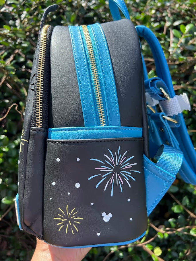 Cinderella Castle Fireworks Light-Up Loungefly Mini Backpack