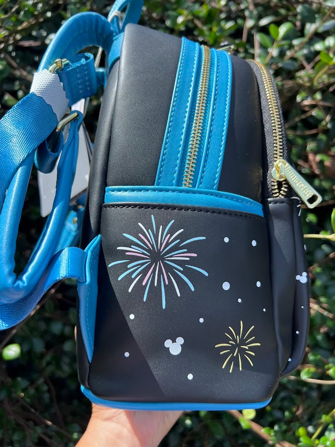 Cinderella Castle Fireworks Light-Up Loungefly Mini Backpack
