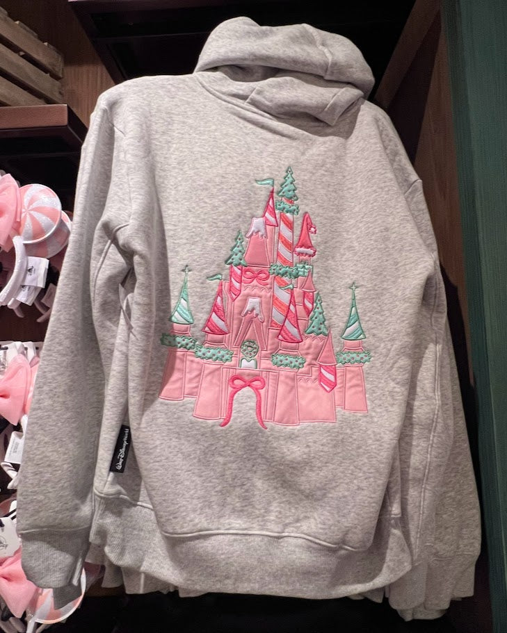 Cinderella Castle Walt Disney World Christmas Zippered Adult Hoodie