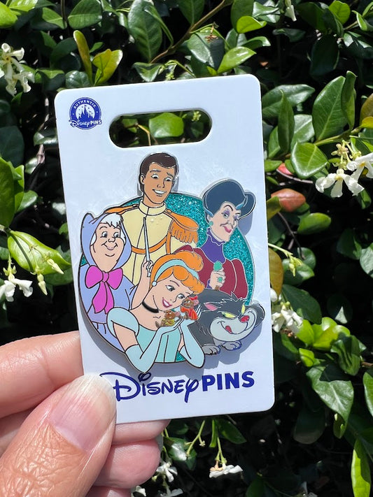 Cinderella Characters Glitter Disney Pin