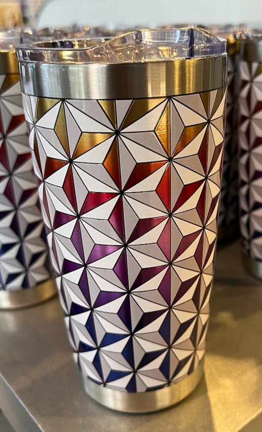 Colorful Spaceship Earth Metal Tumbler