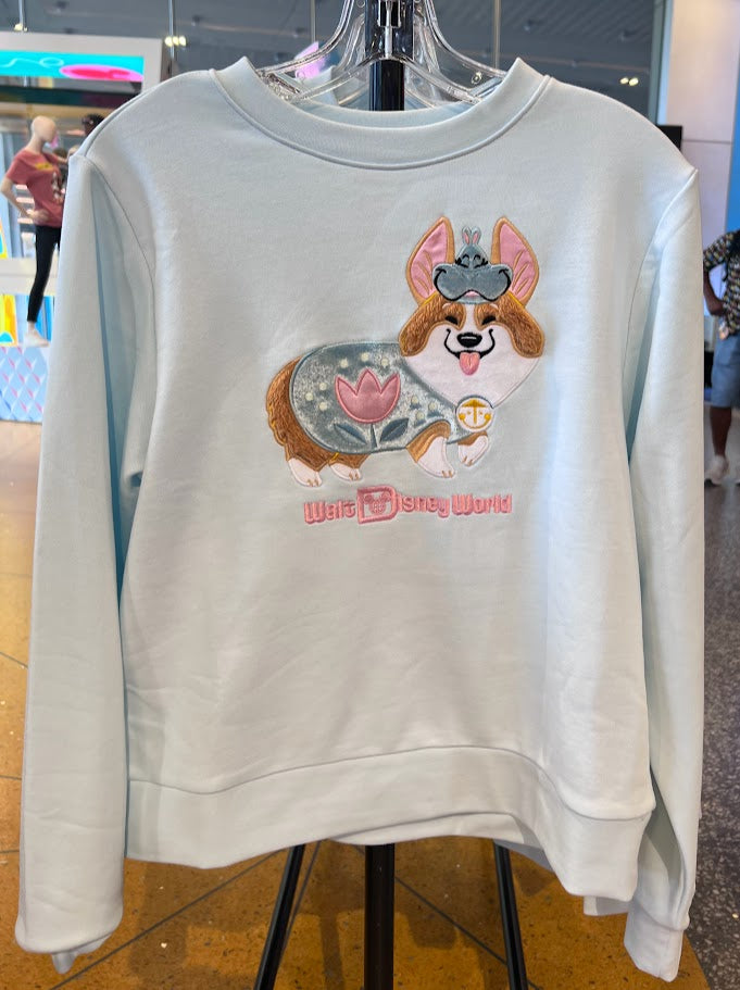 Corgi It's a Small World Hippo Halloween Walt Disney World Adult Sweatshirt