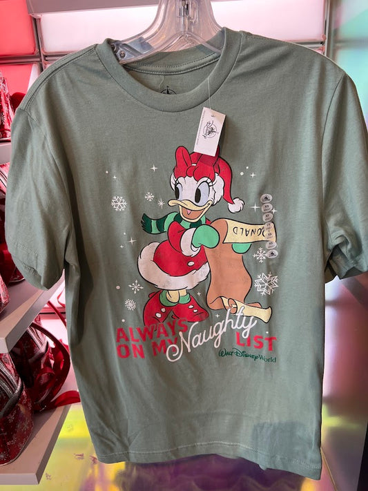 Daisy Always on My Naughty List Christmas Adult T-Shirt