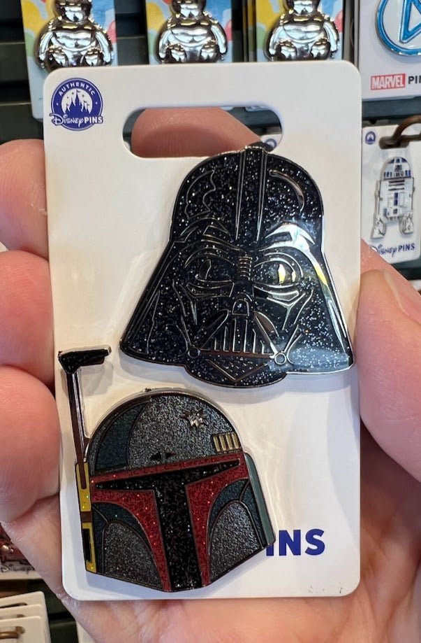 Darth Vader & Boba Fett Glitter Helmets Disney Pin Set