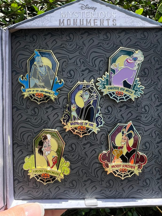 Disney Villains Mysterious Monuments Halloween Boxed Disney Pin Set