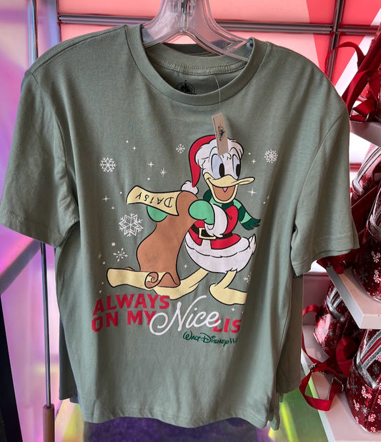 Donald Always on My Nice List Christmas Adult T-Shirt