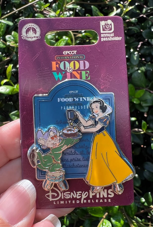 Dopey & Snow White 2026 Epcot Food & Wine Festival Passholder Disney Pin