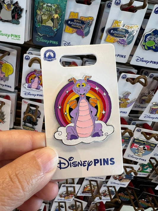 Figment with Rainbow Background Disney Pin