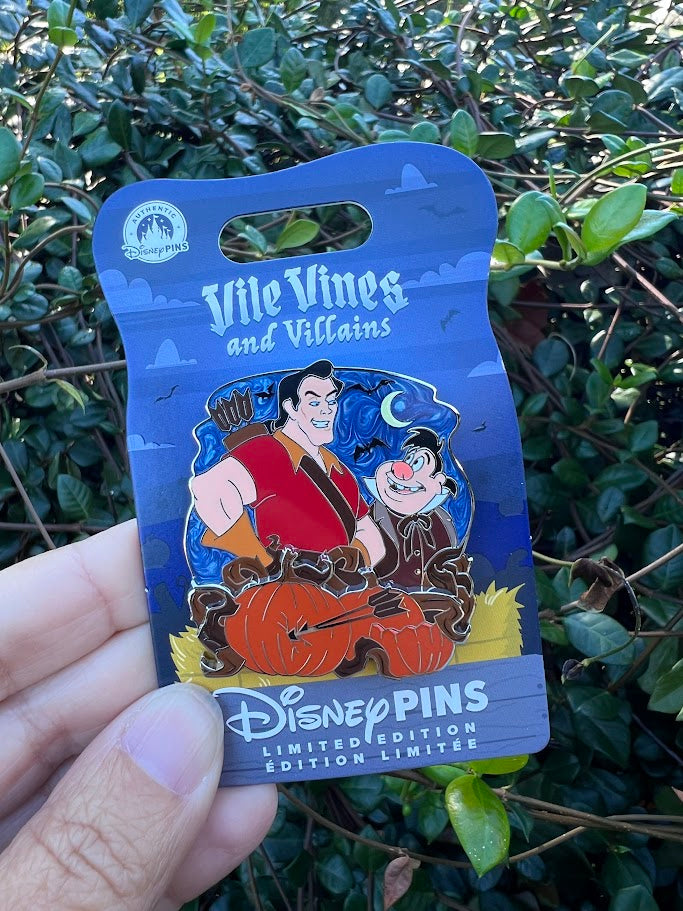 Gaston & Le Fou Vile Vines and Villains Limited Edition Disney Pin