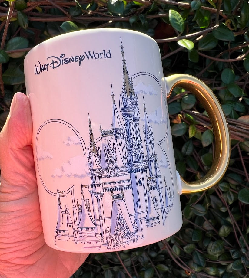 Gold Cinderella Castle Walt Disney World Mug 16 oz.