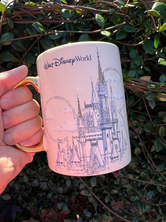 Gold Cinderella Castle Walt Disney World Mug 16 oz.