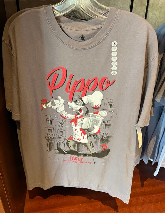 Goofy Pippo Italy Epcot World Showcase Logo Adult T-Shirt