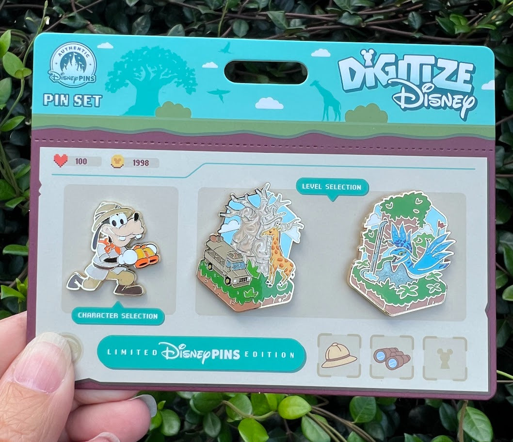 Goofy Kilimanjaro Safaris Flight of Passage Digitize Disney Pin Set