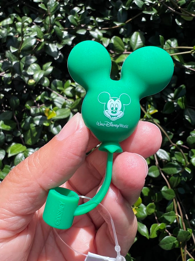 Green Mickey Mouse Walt Disney World Balloon Straw Topper