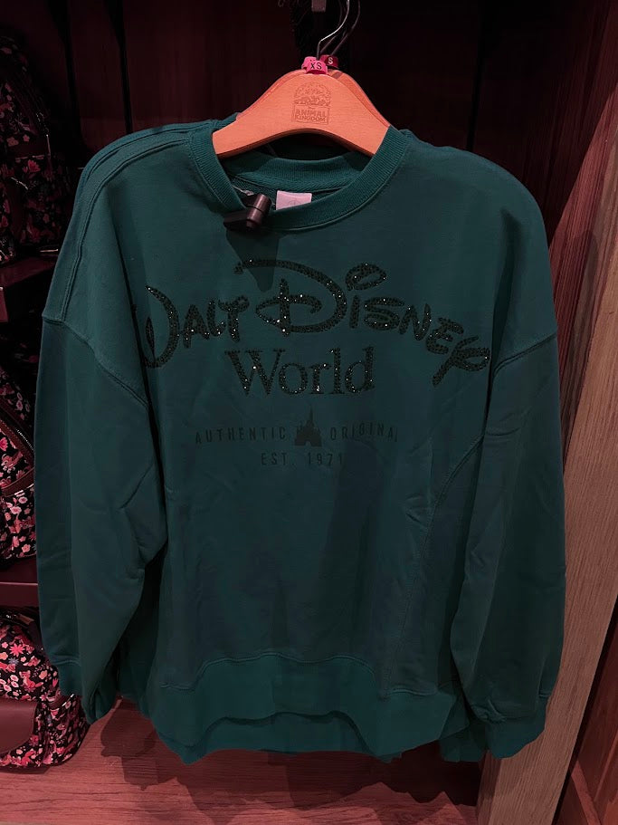 Green Rhinestone Walt Disney World Sweatshirt