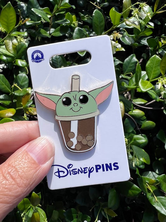 Grogu Bubble Drink Star Wars Disney Pin