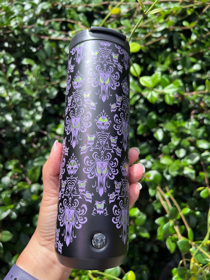 Haunted Mansion Wallpaper Metal Starbucks Tumbler 16 oz.