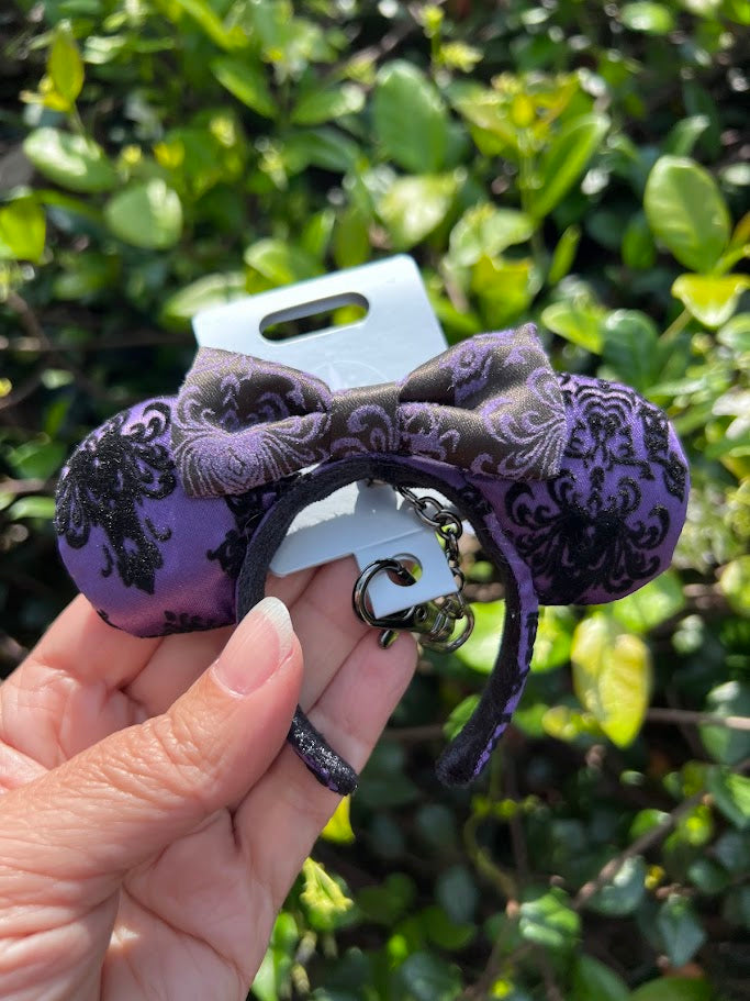 Haunted Mansion Minnie Mouse Ears Headband Bag Charm Keychain