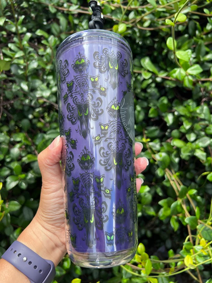 Haunted Mansion Wallpaper Plastic Starbucks Tumbler 24 oz.