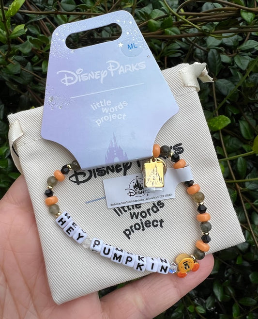 Hey Pumpkin Mickey Pumpkin Little Words Project Beaded Disney Bracelet